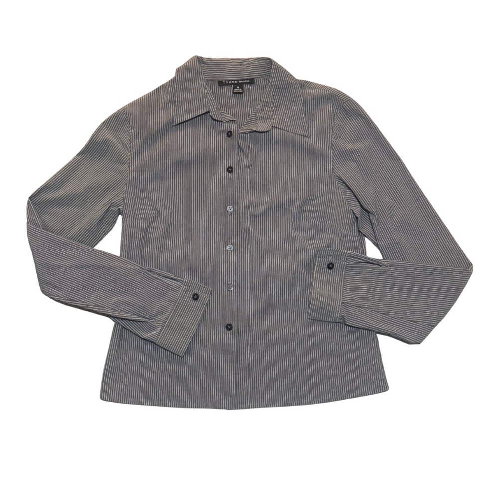Gray and White Pinstripe Shirt